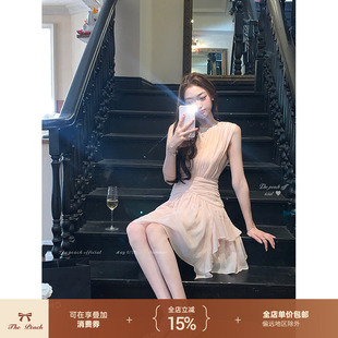 thepeachofficial【安丽莎梦境】法式收腰显瘦无袖连衣裙仙女裙女