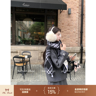 thepeachofficial【马林斯基剧院】学院风羊毛呢小香外套半裙套装