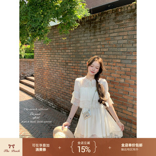 thepeachofficial【佩妮罗曼史】法式重工蕾丝拼接蛋糕连衣裙短裙