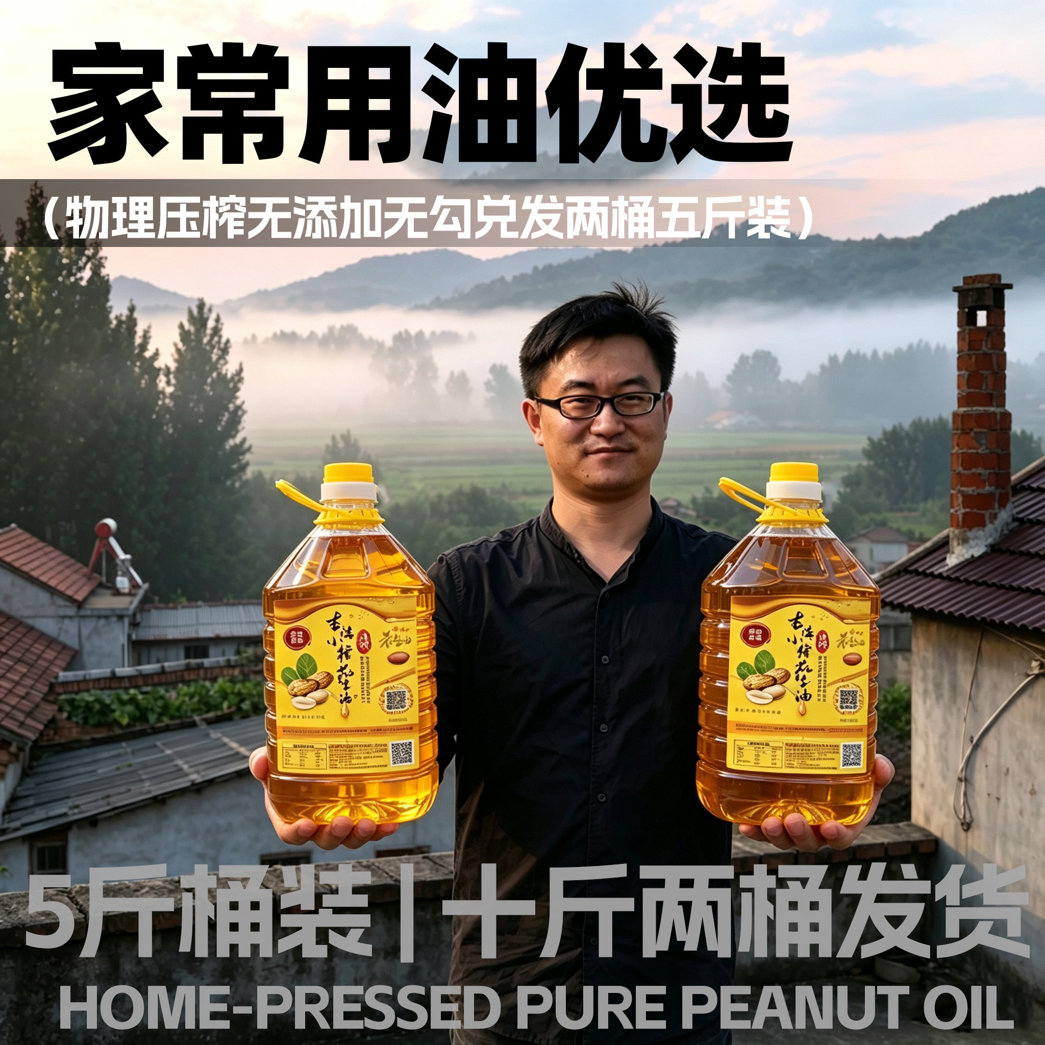 花生油10斤装纯正农家自榨家用花生油
