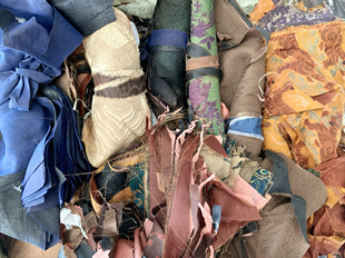 真丝香云纱刀口料100%桑蚕丝面料巴掌大小手工布料特价处理称斤卖