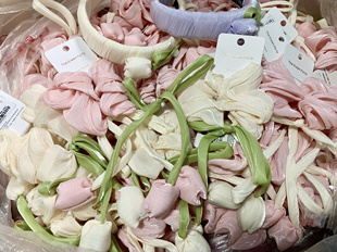 三福少女流光纱蝴蝶结郁金香立体甜美发饰发圈大肠发圈发箍发绳