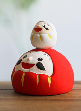 作舍窑粗陶祈福招财达摩招财猫