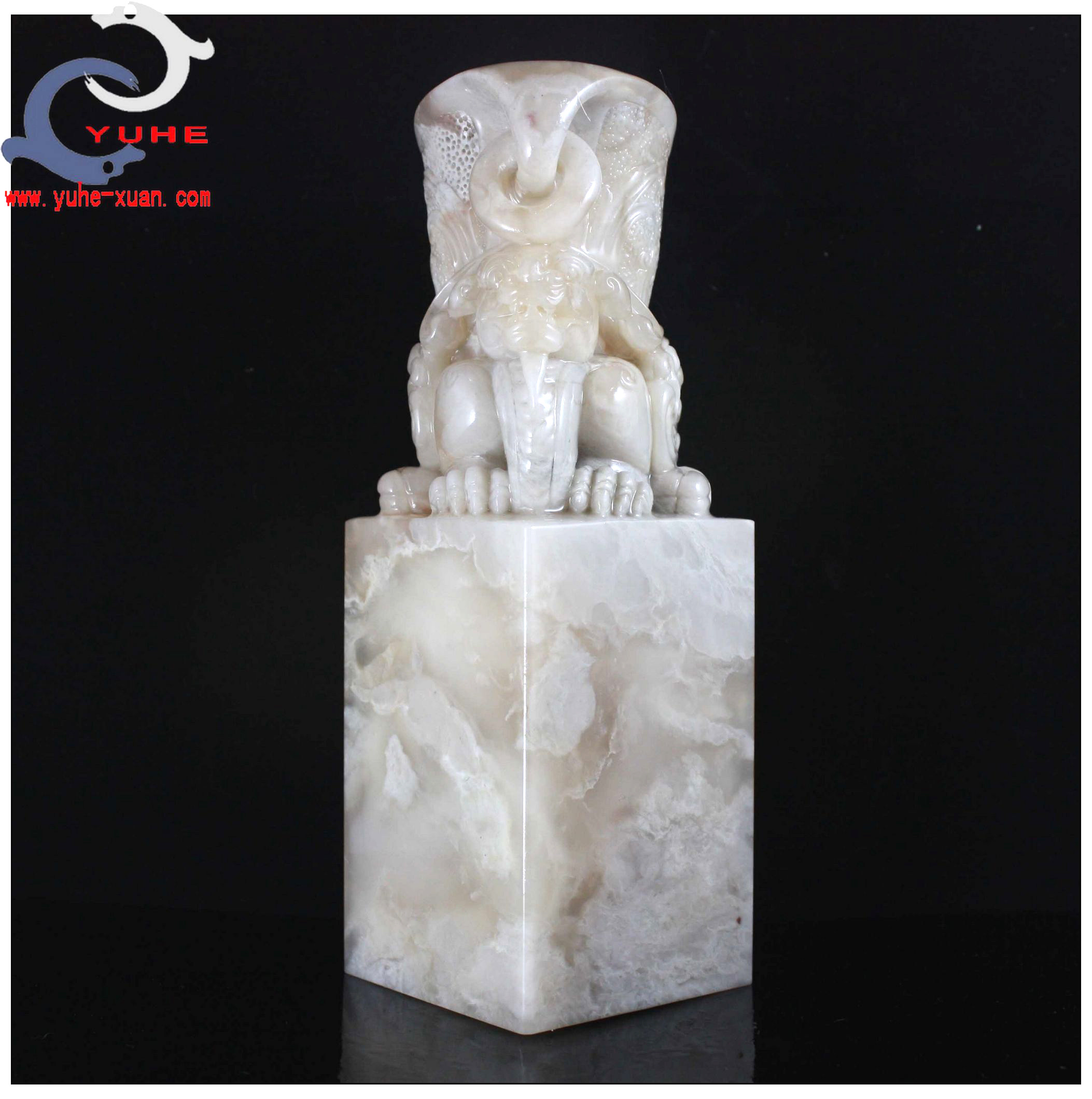 寿山石印章 金石篆刻 巴林石 国石收藏品 貔貅酒樽章【裕和轩】E8 - 实物图