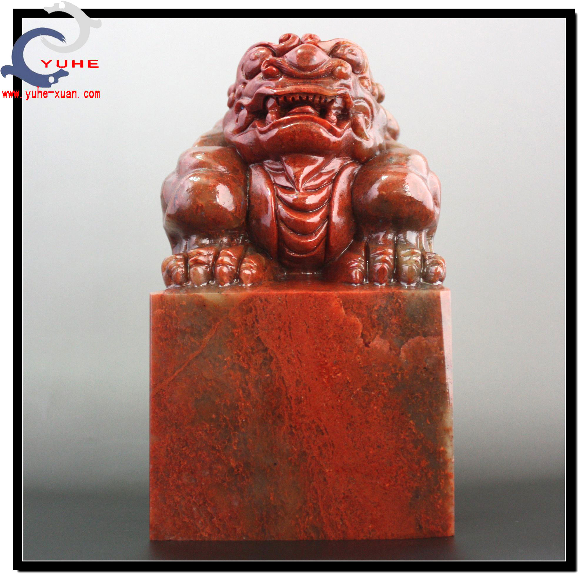 寿山石雕印章 浙江高山石 威震四方气派狮子章玉玺【裕和轩】C7-2