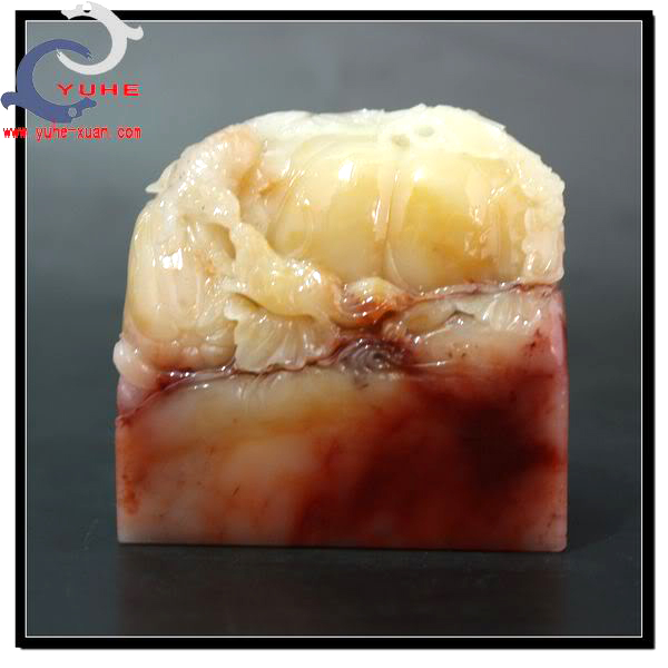 寿山石印章真品 芙蓉冻石 吉祥如意 松鼠瓜果印钮章【裕和轩】A28