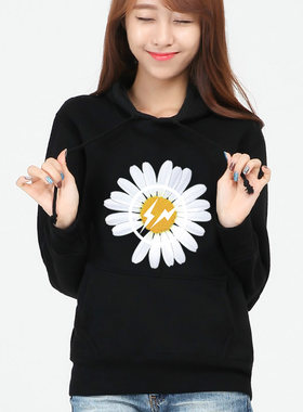 小邹菊连帽卫衣权志龙GD同款春秋菊花学生大花朵藤原浩pmo外套女