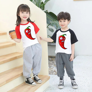 中小学生运动会开幕式入场创意班服火爆辣椒演出服啦啦队短袖T恤