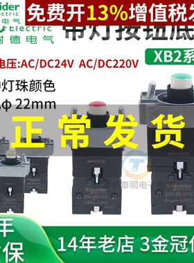 施耐德ZB2BWB31C带灯41按钮42基座51 61开关ZB2BWM42C 24vdc 220V