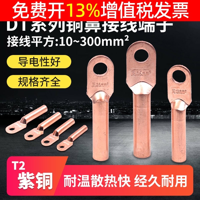 凤凰国标铜鼻子DT接线端子25堵油式10接头电线电缆紫铜单孔16平方,电子/电工,接线端子,淘宝优惠券,粉丝福利购,淘宝优惠卷