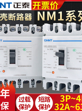 CHNT正泰250a塑壳式400a断路器NM1 空气S开关3P 125A空开100A 63a