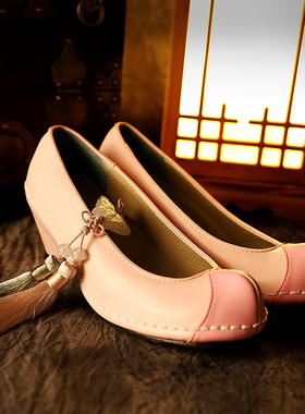 韩国原装进口女士韩服勾鞋5cm跟225-255mm现货手缝工艺鞋DX24001