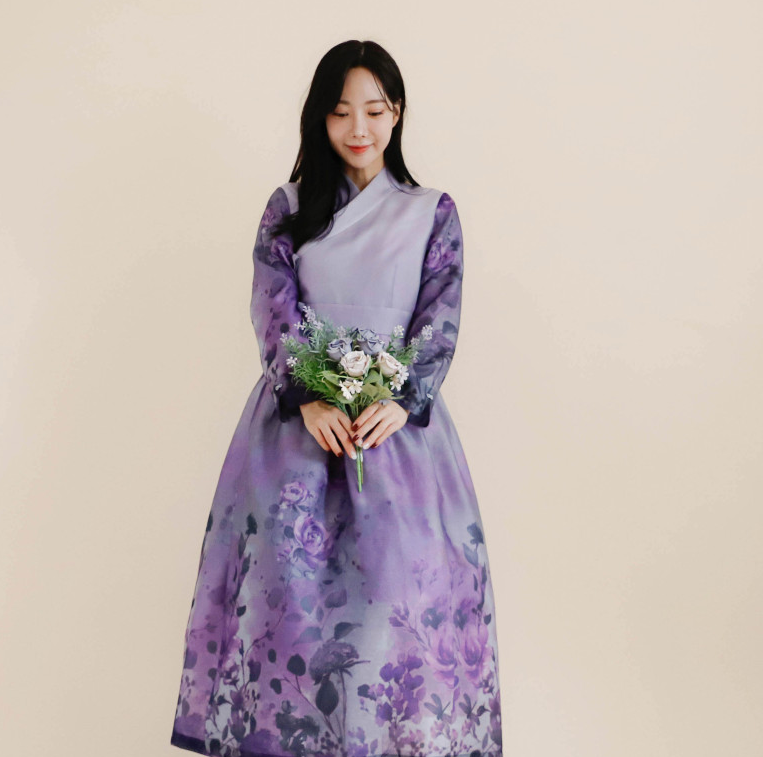 新生活韩服连衣裙春夏季新款长裙少女收腰气质花坛公主裙H-L22008