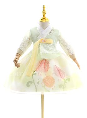 韩国宫廷传统女童韩服朝鲜族女宝宝一周岁生日礼服儿童韩服E10076