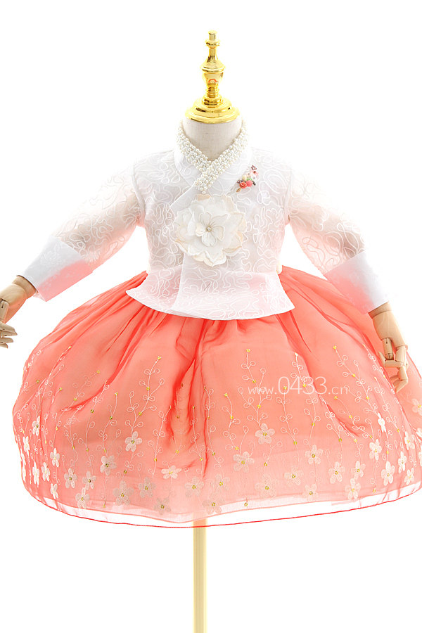 韩国宫廷传统女童韩服朝鲜族女宝宝一周岁生日礼服儿童韩服E10077
