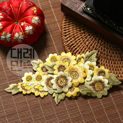 韩国韩服立体向日葵绣花补片胸花
