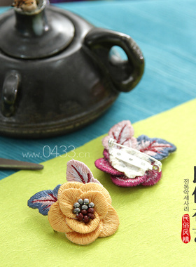 舞蹈练习上衣胸花韩服绣花胸饰点缀胸针朝鲜族手工艺品H- P11188