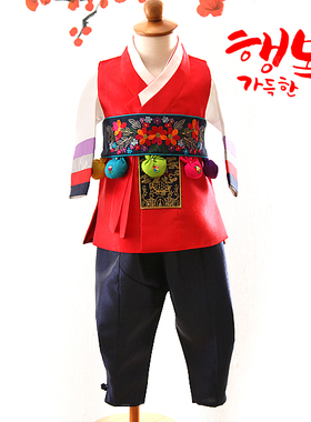 韩国传统女童韩服朝鲜族女宝宝一周岁生日礼服女孩儿童韩服E01521