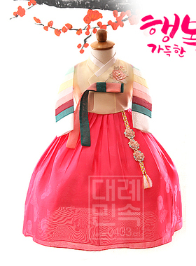 儿童韩服女孩舞蹈演出服朝鲜舞蹈服装韩国宫廷传统女童韩服E01318