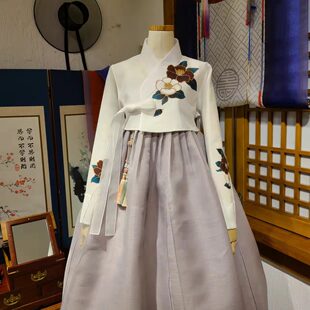 韩国原版 W11431 进口面料妈妈韩服婚礼敬酒生日宴礼服女士演出服装