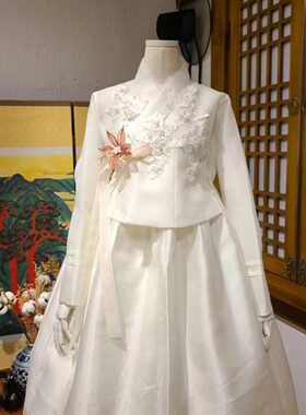 朝鲜族民族服装新娘婚礼结婚敬酒服生日宴礼服烫银裙子XN23025