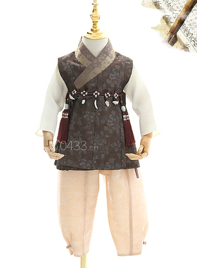 韩国宫廷传统男童韩服朝鲜族男宝宝一周岁生日礼服儿童韩服E10202