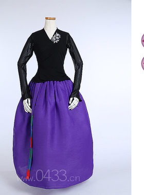 朝鲜族舞蹈练习腰裙练功服黑色网纱上衣双美娟裙子U24340