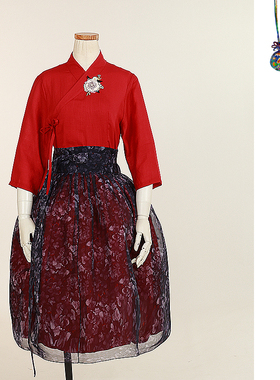 平时穿的生活韩服韩餐厅服务员韩服连衣裙多种盖裙选择S24085