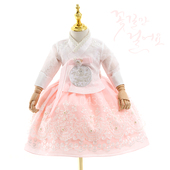 韩国宫廷传统女童韩服朝鲜族女宝宝一周岁生日礼服儿童韩服E10281