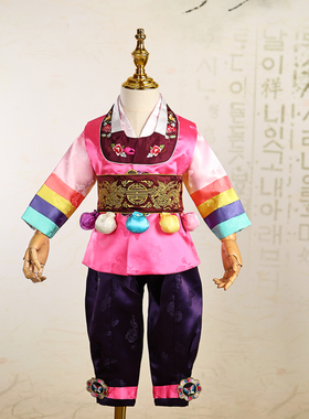 儿童韩服男孩舞蹈演出服朝鲜舞蹈服装韩国宫廷传统男童现货E01324