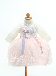 女宝宝一周岁生日庆典女童韩服H E01018 进口面料定做 韩国原装