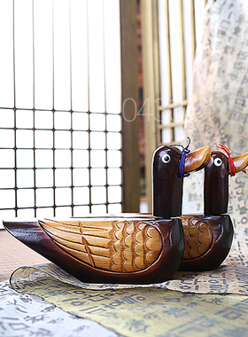 韩国原装进口婚礼用品纯木大雁摆设品小号一对价格白头偕老G23002