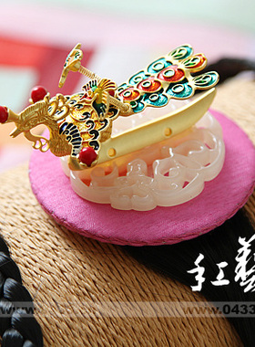 韩国进口金色凤凰发带 古装韩式发绳舞台演出头饰/H-P07862