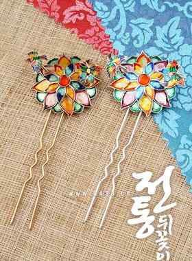 韩国原装进口韩式头饰/婚礼盘头旁叉/仿古金银色旁叉/H-P02286