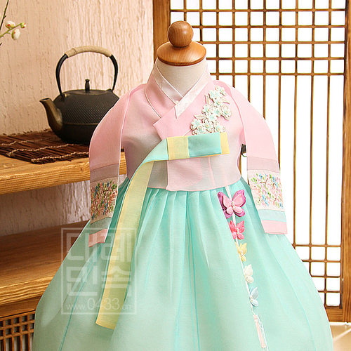 0韩服儿童女孩朝鲜舞蹈宫廷传统