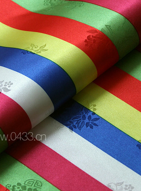 韩国进口彩条面料/韩服面料/宽150cm，一米的价格/H-P07995