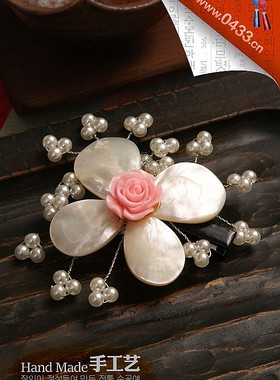 韩国进口婚礼边卡蝴蝶新娘头饰/边夹/手工编织发饰/H-P05503