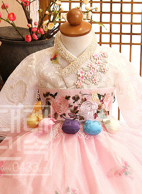 韩国传统女童韩服朝鲜族女宝宝一周岁生日礼服女孩儿童韩服E01558