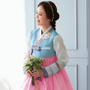 X02016 韩国原装 919 婚纱 进口新娘韩服 敬酒婚礼韩服