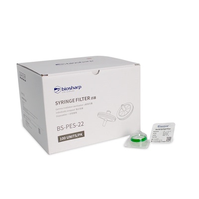Biosharp白鲨针头滤器PES膜0.22/0.45um无菌除菌一次性33mm