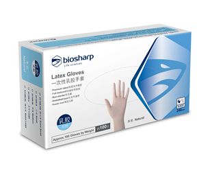Biosharp 一次性乳胶手套/抽取式 BC008-XS/S/M/L 100只/盒 5.0g