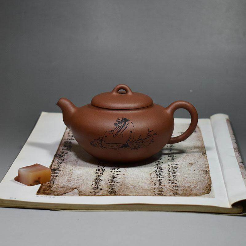 老缶紫砂250cc宜兴原矿纯手工紫砂茶壶茶具 悟道中槽清原创中式