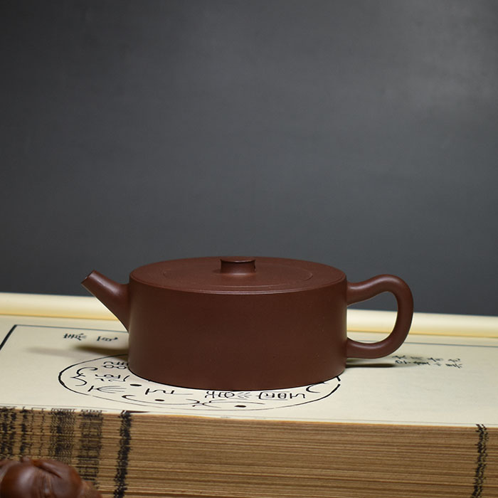 老缶紫砂黄龙山陈腐红棕泥宜兴名家全手工紫砂茶壶 民式井栏150cc