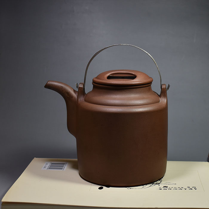 老缶宜兴原矿紫砂文革纯手工牛盖洋桶壶文革时期