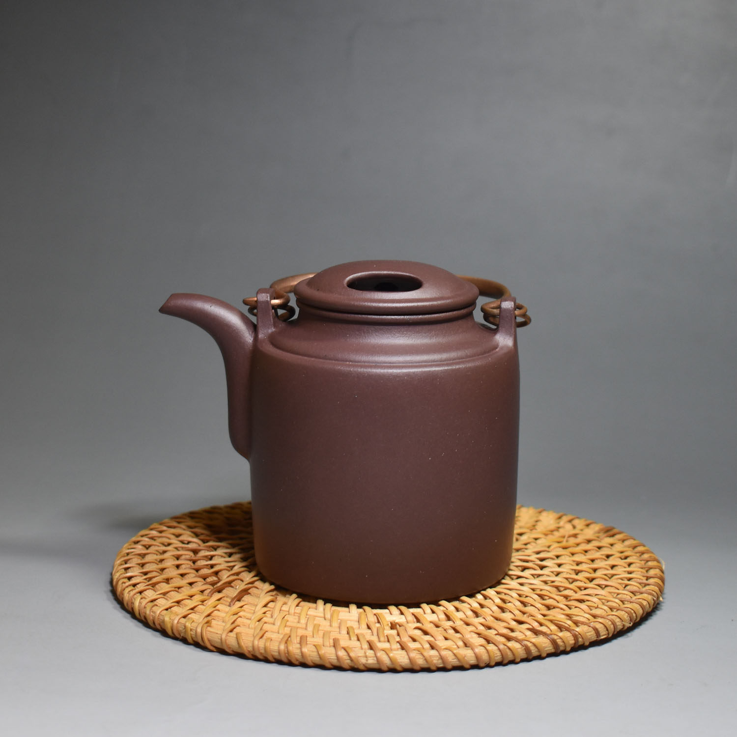 老缶出品 250cc宜兴紫砂茶壶原矿纯手工牛盖洋桶紫泥茶具