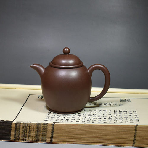 老缶出品宜兴紫砂壶全手工 秋莲 320CC 紫泥原创设计茶壶