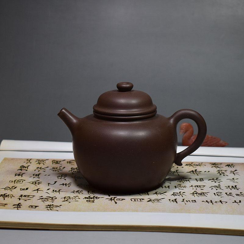 老缶紫砂宜兴紫砂壶全手工 大彬圈钮300CC 原矿紫泥泰式抛光