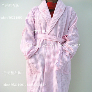 100%纯棉磨毛手工老粗布土布男女士睡衣男女式浴袍情侣家居服