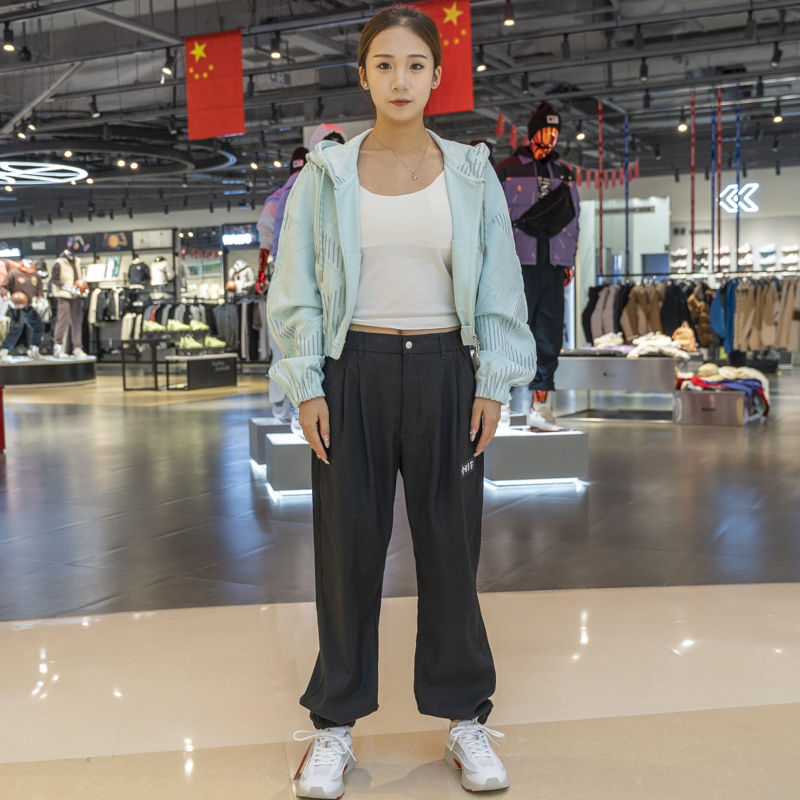 李宁运动休闲女子连帽开衫卫衣