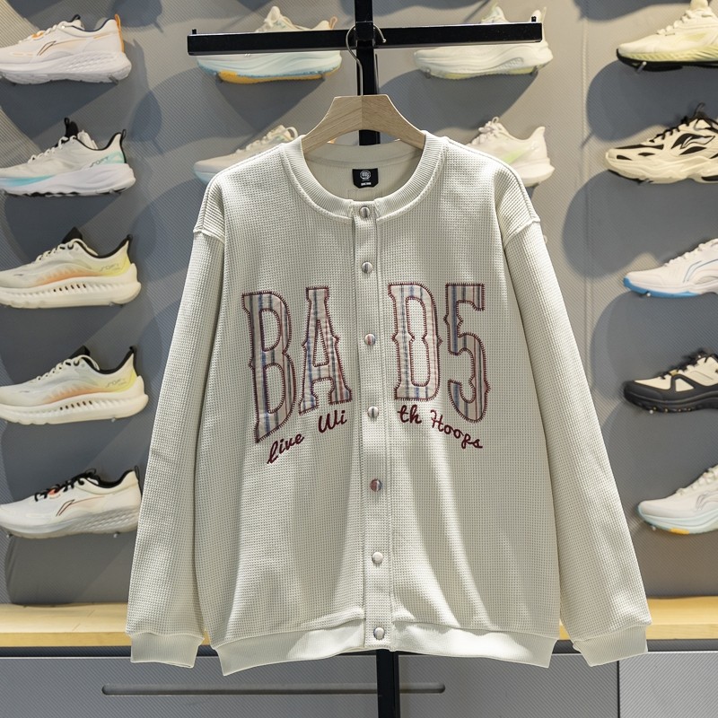 李宁男子圆领宽松针织夹克